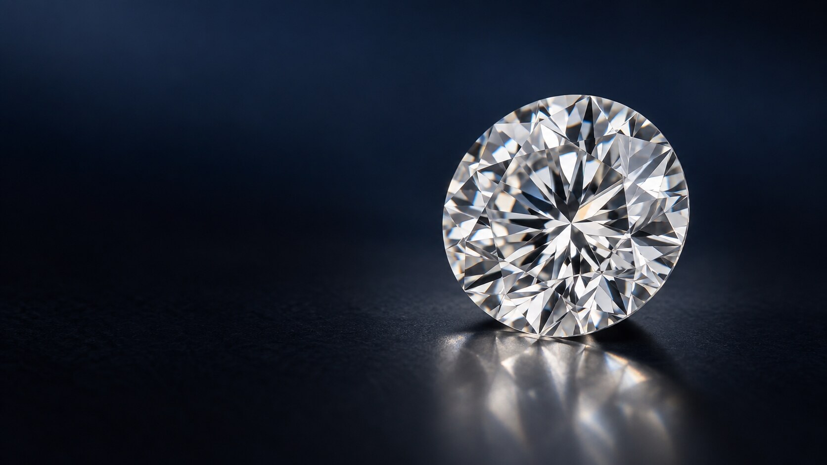 A diamond viewed closely against a dark background